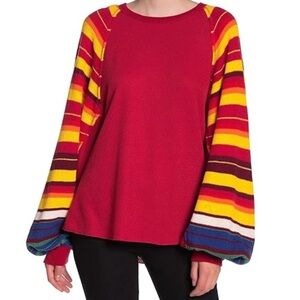 Free People We The Free Rainbow Dreams Stripe Dolman Top Small